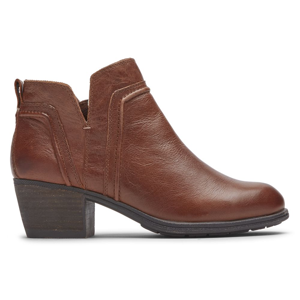 Booties Mulher Rockport Cobb Hill Anisa V-Cut Marrom,Portugal HGUZK-9651